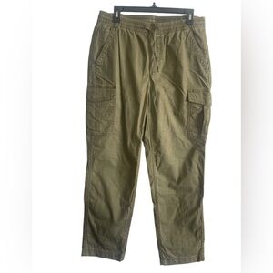 Lands End high rise straight leg army green cargo jogger pants size 12